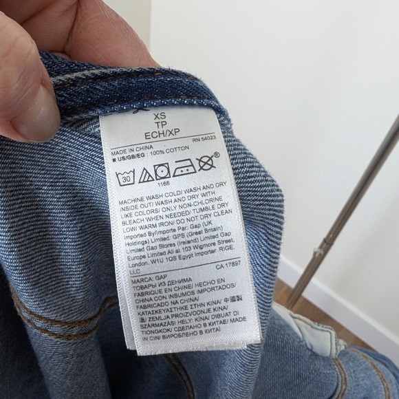 GAP Denim Jacket Jean Long Sleeve Fitted Medium Wash - Picture 4 of 10
